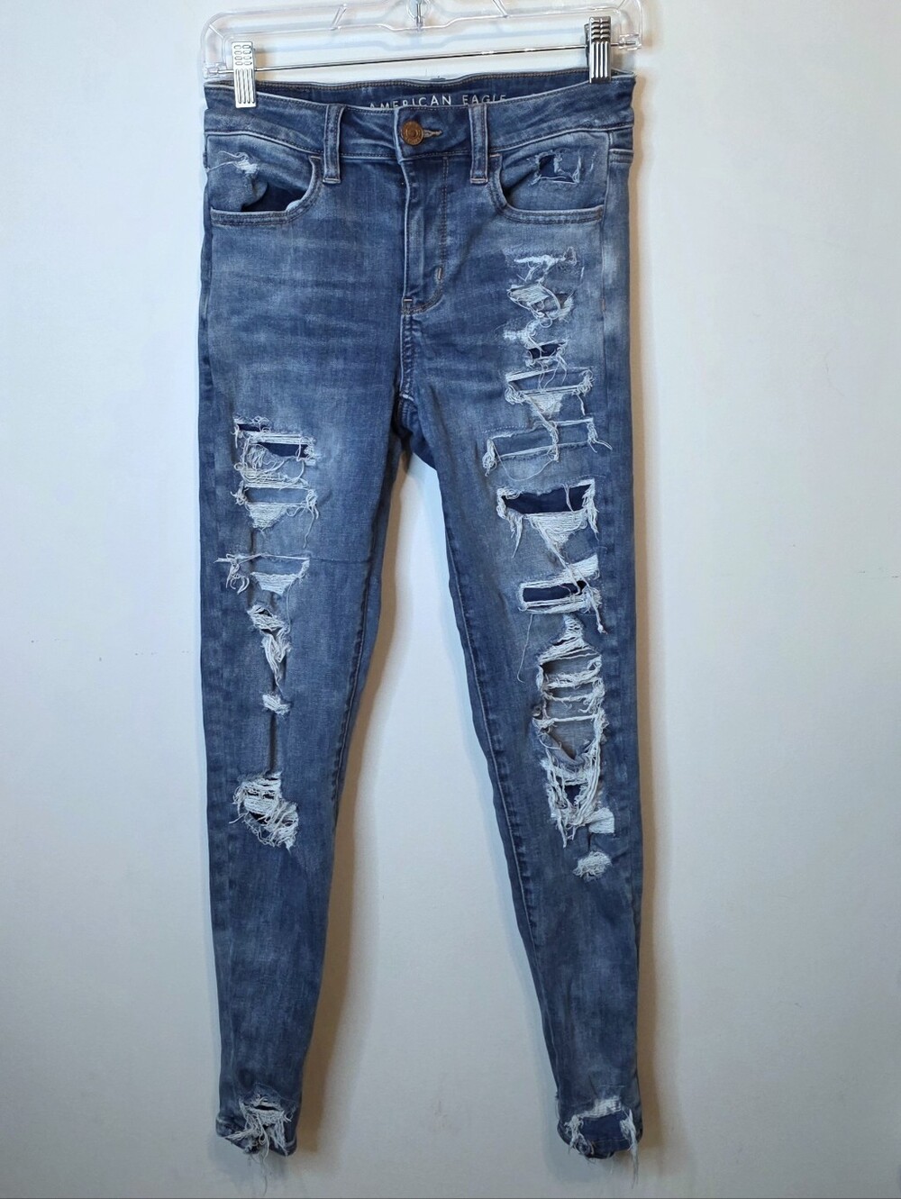 American Eagle Next Level Stretch Hi-Rise Jegging Distressed Size 4